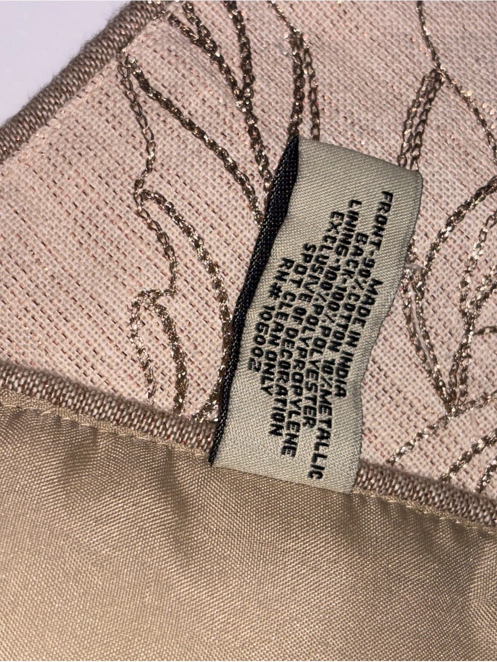 Rachel Zoe intricate botanical embroidery beige background delicate beads - Picture 4 of 10